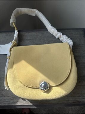 Madewell Dakota Suede Saddle Bag Butter Yellow NWT Shoulder Bag